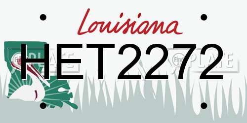 HET2272 Louisiana License Plate