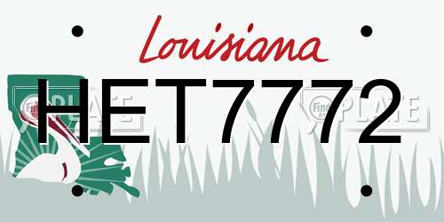 HET7772 Louisiana License Plate