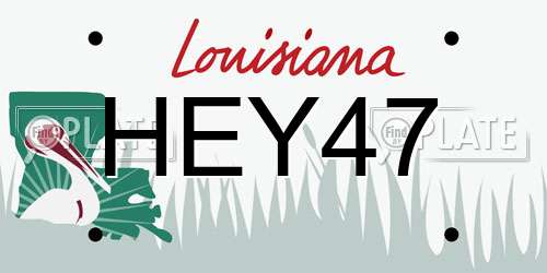 HEY47 Louisiana License Plate