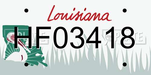 HF03418 Louisiana License Plate
