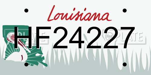 HF24227 Louisiana License Plate