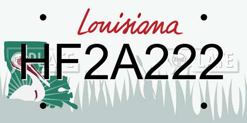 HF2A222 Louisiana License Plate