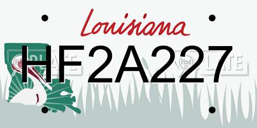 HF2A227 Louisiana License Plate