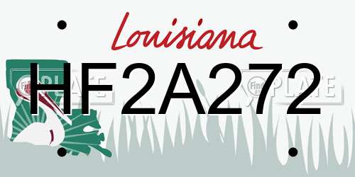 HF2A272 Louisiana License Plate