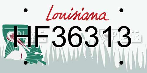 HF36313 Louisiana License Plate