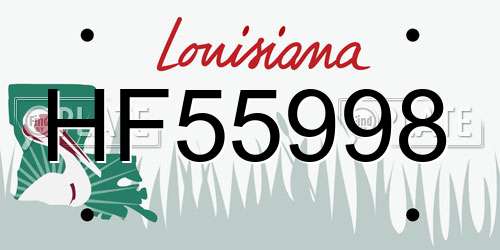 HF55998 Louisiana License Plate