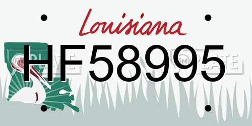 HF58995 Louisiana License Plate