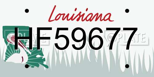 HF59677 Louisiana License Plate