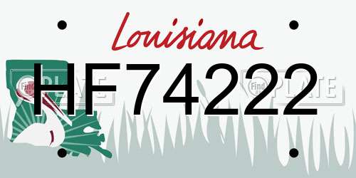 HF74222 Louisiana License Plate