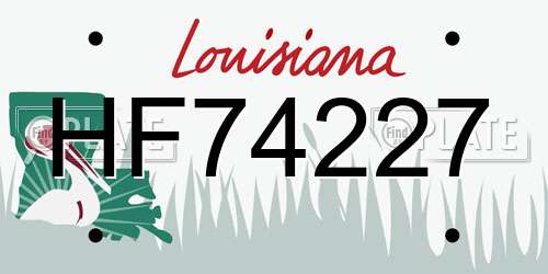 HF74227 Louisiana License Plate