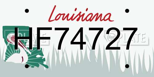 HF74727 Louisiana License Plate