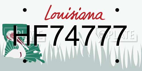 HF74777 Louisiana License Plate