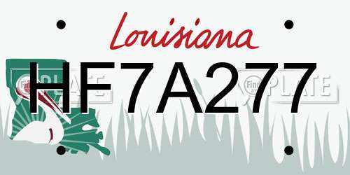 HF7A277 Louisiana License Plate