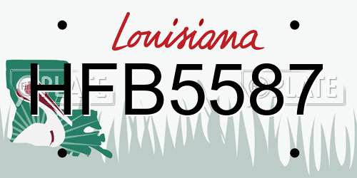 HFB5587 Louisiana License Plate