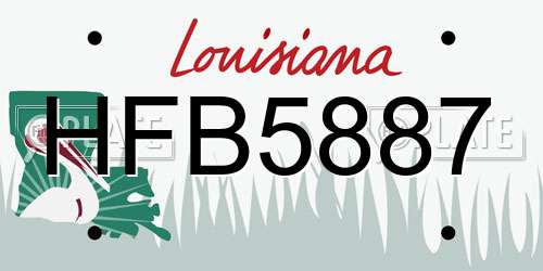 HFB5887 Louisiana License Plate