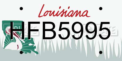 HFB5995 Louisiana License Plate