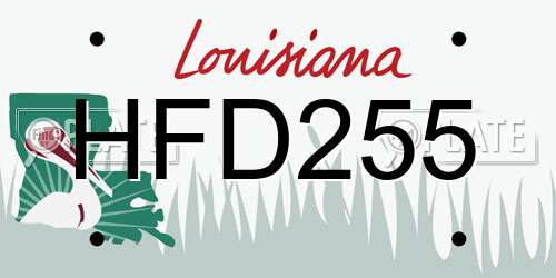HFD255 Louisiana License Plate