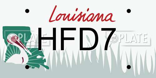 HFD7 Louisiana License Plate