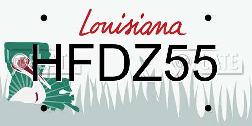 HFDZ55 Louisiana License Plate