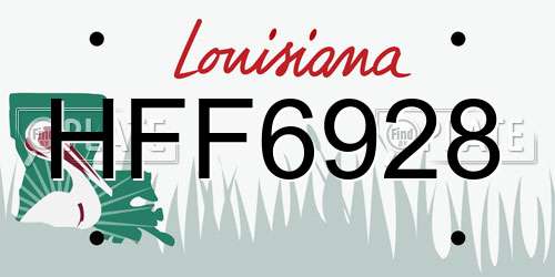 HFF6928 Louisiana License Plate