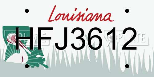 HFJ3612 Louisiana License Plate