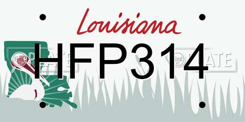 HFP314 Louisiana License Plate