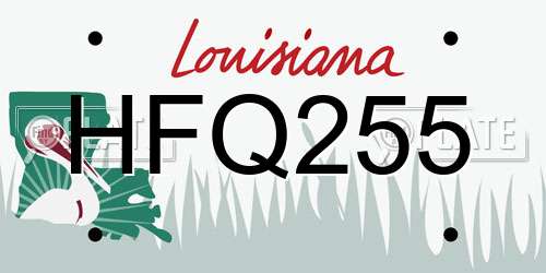HFQ255 Louisiana License Plate