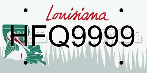 HFQ9999 Louisiana License Plate
