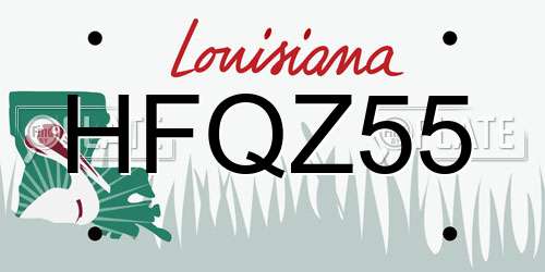 HFQZ55 Louisiana License Plate