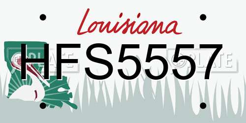 HFS5557 Louisiana License Plate