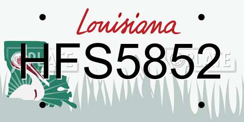 HFS5852 Louisiana License Plate