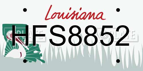 HFS8852 Louisiana License Plate