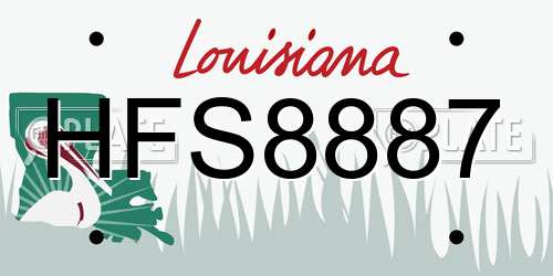 HFS8887 Louisiana License Plate