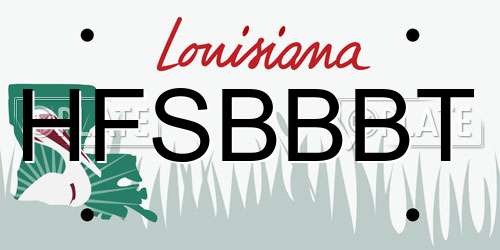HFSBBBT Louisiana License Plate