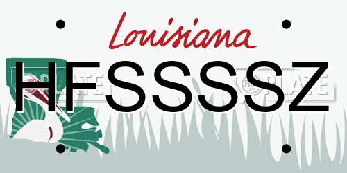 HFSSSSZ Louisiana License Plate