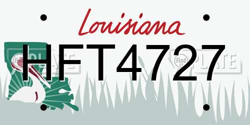 HFT4727 Louisiana License Plate
