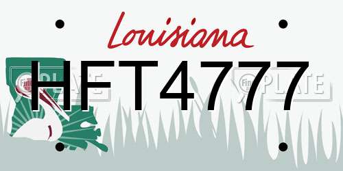 HFT4777 Louisiana License Plate
