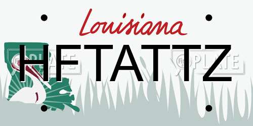 HFTATTZ Louisiana License Plate