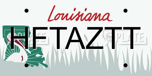 HFTAZTT Louisiana License Plate