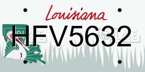 HFV5632 Louisiana License Plate
