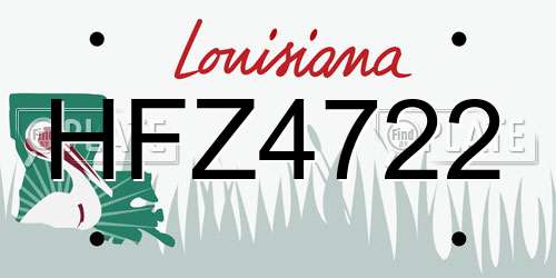 HFZ4722 Louisiana License Plate