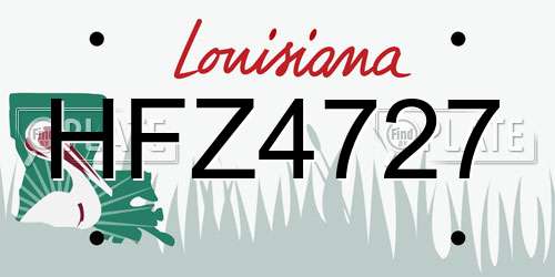 HFZ4727 Louisiana License Plate