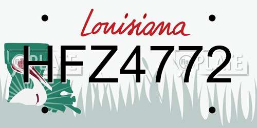 HFZ4772 Louisiana License Plate