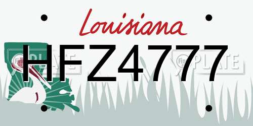 HFZ4777 Louisiana License Plate