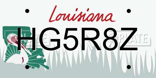 HG5R8Z Louisiana License Plate