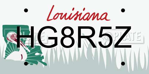 HG8R5Z Louisiana License Plate
