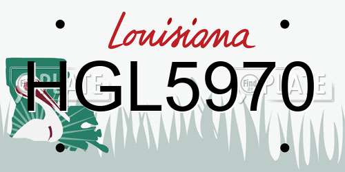 HGL5970 Louisiana License Plate