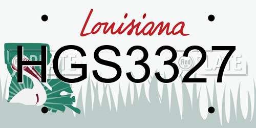HGS3327 Louisiana License Plate