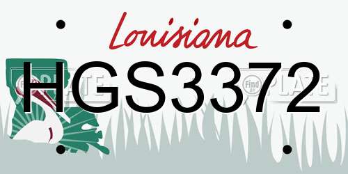 HGS3372 Louisiana License Plate