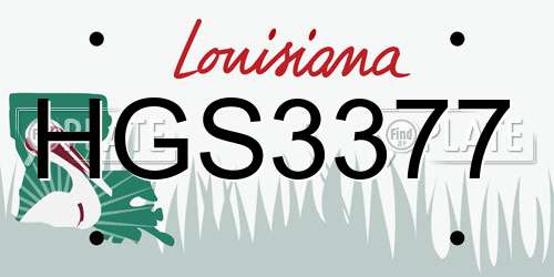 HGS3377 Louisiana License Plate